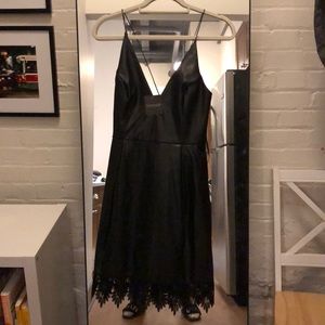 NWT TOPSHOP black leather dress- size 8 U.S